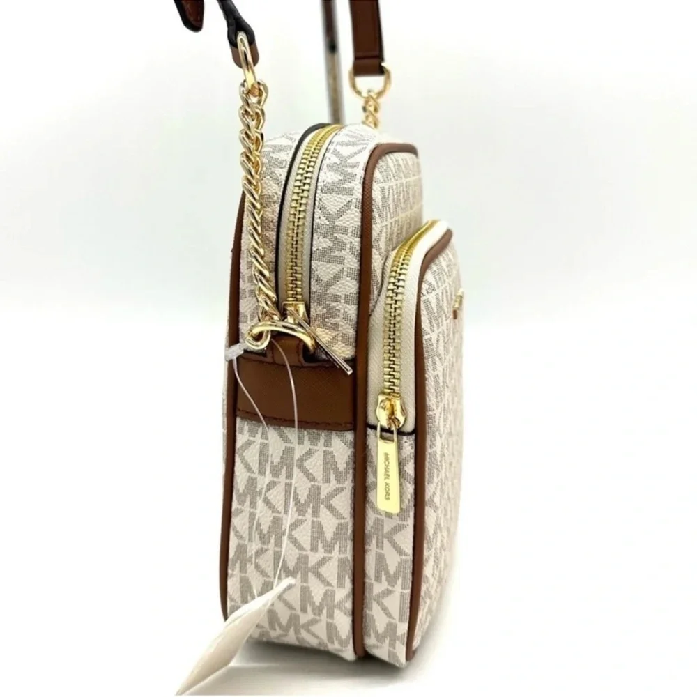 Michael Kors Medium NS Chain Xbody Bag Vanilla/Brown